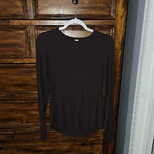 Lululemon Dark Brown Hold Tight Long Sleeve. Sz 8